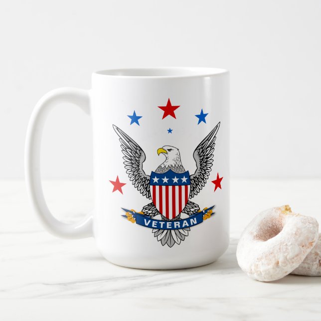 Caneca De Café Águia Patriótica Veterano (Com Donut)