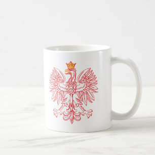 Caneca De Café Águia Polonesa Descrito Em Vermelho