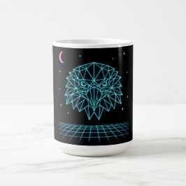 Caneca De Café Águia Retro Synthwave - Predador Voador Neon