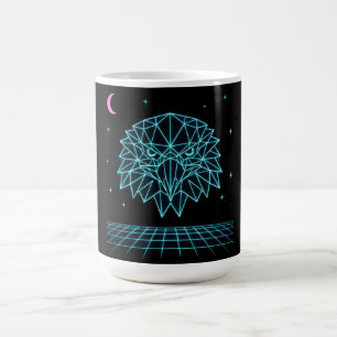 Caneca De Café Águia Retro Synthwave - Predador Voador Neon