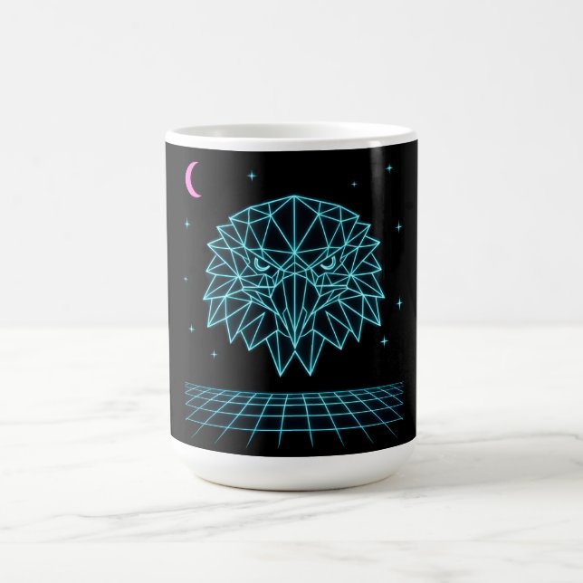 Caneca De Café Águia Retro Synthwave - Predador Voador Neon (Centro)