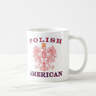Caneca De Café Águia Vermelha Polonesa Americana