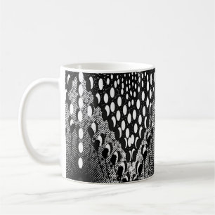 Caneca De Café Agulha de espiral branca e preta - Abstrato geomét