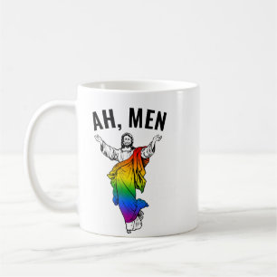 Caneca De Café Ah Homens - Meme Engraçado de Jesus