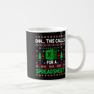 Caneca De Café Ah, Isso Pede Uma Suéter De Natal De Planilha