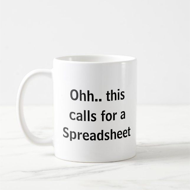 Caneca De Café Ah, isso uma Planilha, Contador Engraçado (Esquerda)