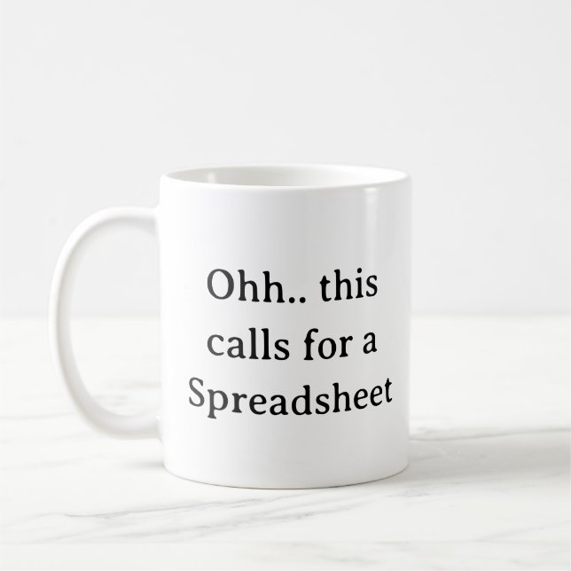 Caneca De Café Ah, isso uma planilha, Contador engraçado (Esquerda)