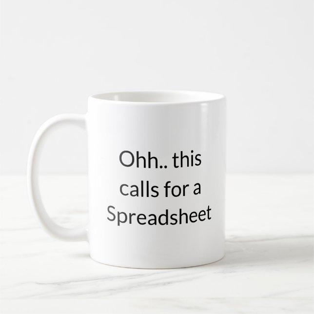 Caneca De Café Ah, Isso uma Planilha, Equipe de Contabilidad (Esquerda)