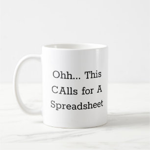 Caneca De Café Ahh isso pede uma Planilha, Contador Engraçado