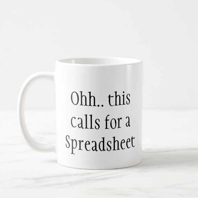 Caneca De Café Ahh Isso uma Planilha, Engenheiro Engraçado  (Esquerda)