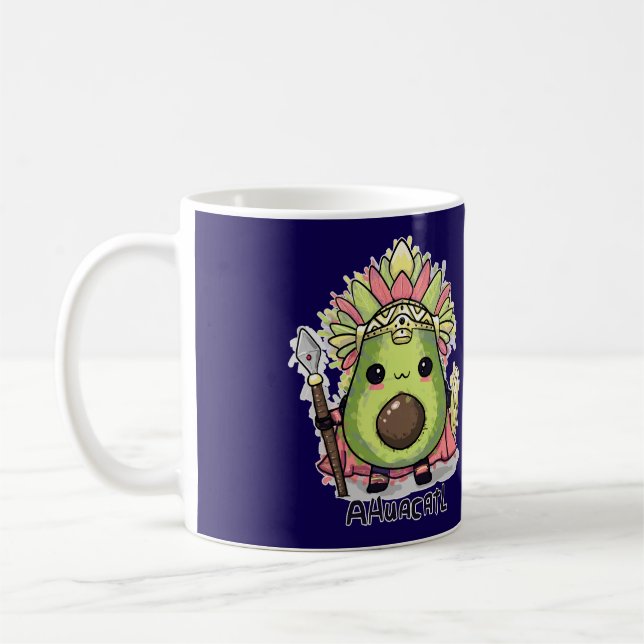 Caneca De Café Ahuacatl Aztec Warrior Avocado (Esquerda)