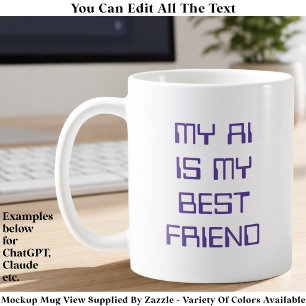 Caneca De Café AI/Chatbot Engraçado Entusiasta de Tecnologia Geek