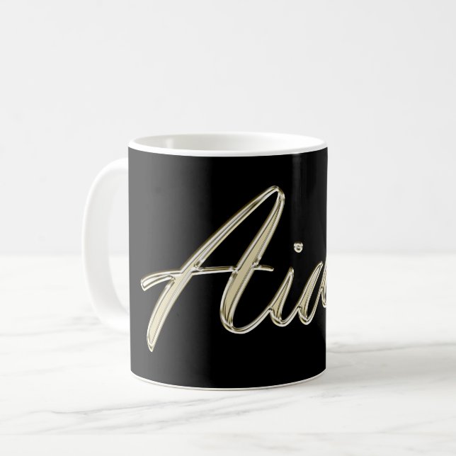 Caneca De Café Aiden Name whitegold Tasse Teetasse Kaffeetasse (Frente Esquerda)