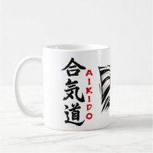 Aikido Kanji Beba Mug com Sinalizador Japonês