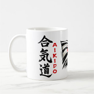 Caneca De Café Aikido Kanji Beba Mug com Sinalizador Japonês