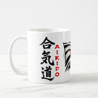 Caneca De Café Aikido Kanji Beba Mug com Sinalizador Japonês
