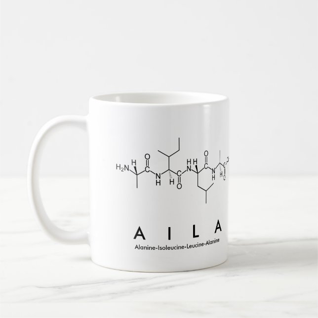 Caneca De Café Aila peptide nome mug (Esquerda)