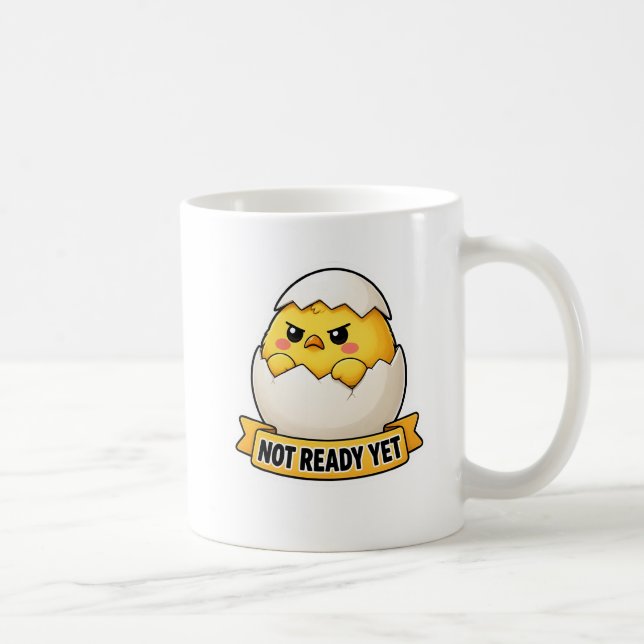 Caneca De Café Ainda Não Estou Pronto Meme de Frango Engraçado (Direita)