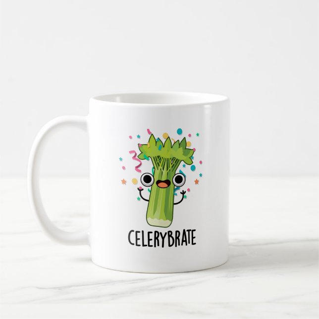 Caneca De Café Aipo Funny Veggie Celery Pun (Esquerda)