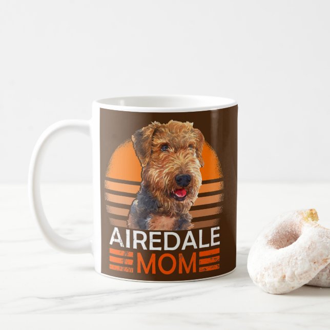 Caneca De Café Airedale Airedale Terrier Mãe Mãe Mãe  (Com Donut)
