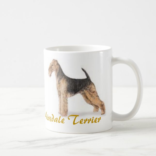 Caneca De Café Airedale Terrier, amante do cão abundante! (Direita)
