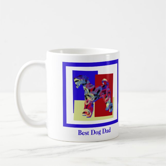 Caneca De Café Airedale Terrier Dog Silhouette TRBY Dia do Pai (Esquerda)