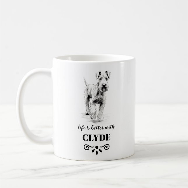 Caneca De Café Airedale Terrier Life é o melhor nome personalizad (Esquerda)