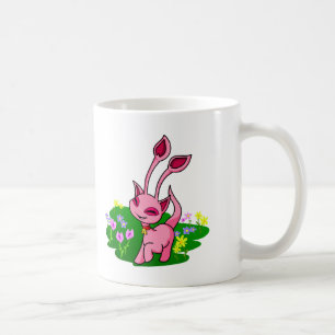 Caneca De Café Aisha cor-de-rosa Prancing através das flores