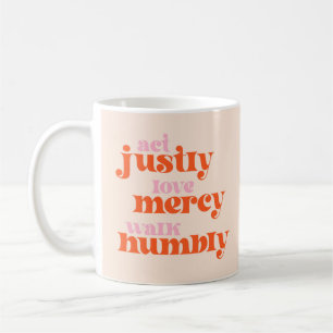 Caneca De Café Aja Apenas, Compaixão de Amor, Ande Humildemente (