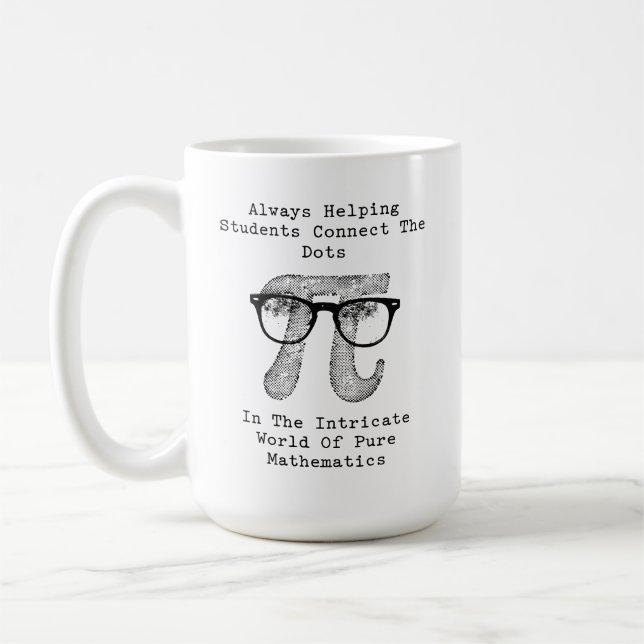 Caneca De Café Ajudando Estudantes a Conectar Pontos em Matemátic (Esquerda)