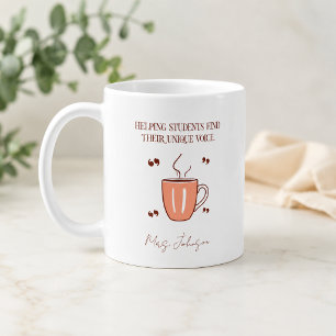 Caneca De Café Ajudando Estudantes a Encontrar sua Voz Única Prof