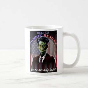 Caneca De Café Ajude-nos zombi Reagan!