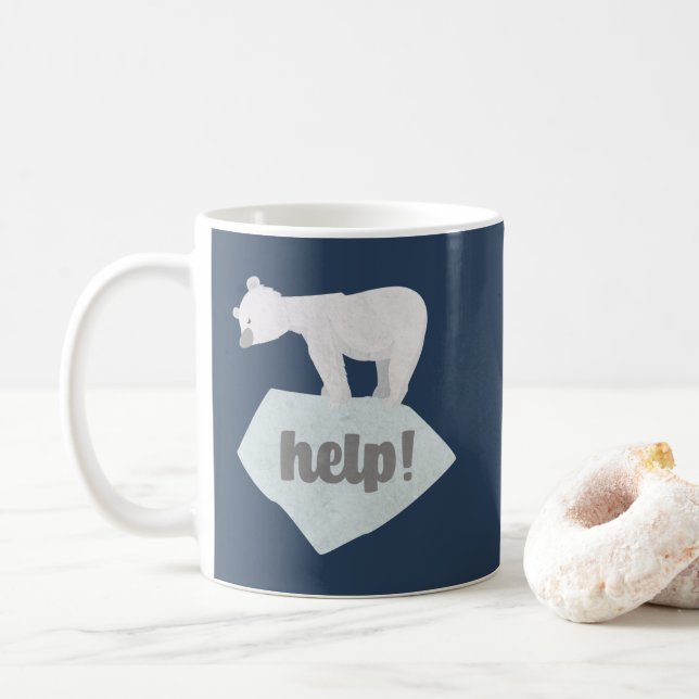 Caneca De Café Ajude o Urso Polar (Com Donut)
