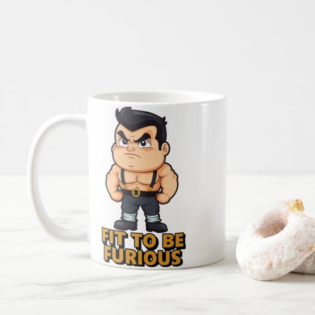 Caneca De Café Ajustado de ser Furioso (Com Donut)
