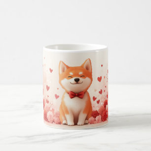 Caneca De Café Akita com Rosas - Dia dos Namorados 