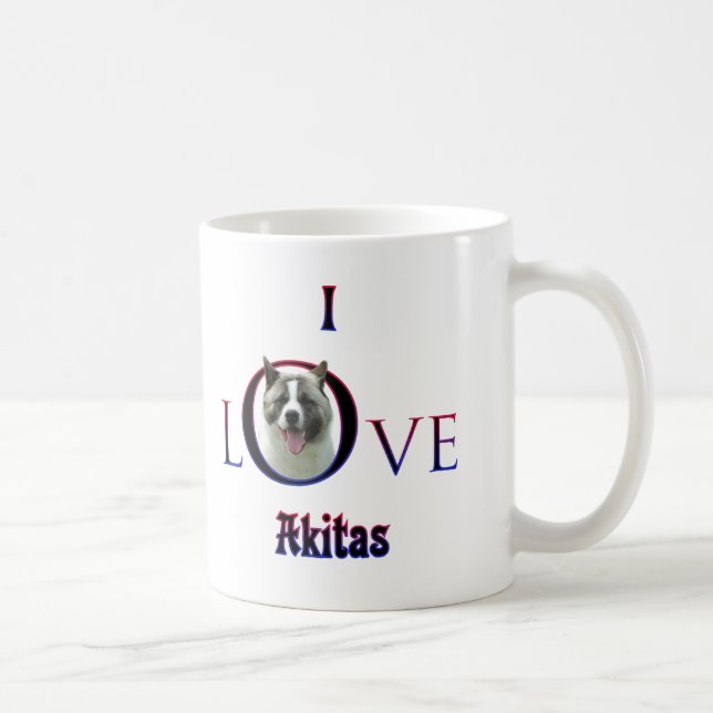 Caneca De Café Akita I Love (Direita)