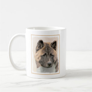 Caneca De Café Akita Painting - Bela Arte Canina Original