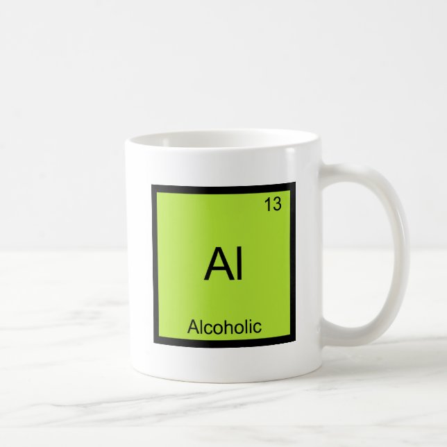 Caneca De Café Al - Símbolo de Elemento de Química Alcoólico Dive (Direita)