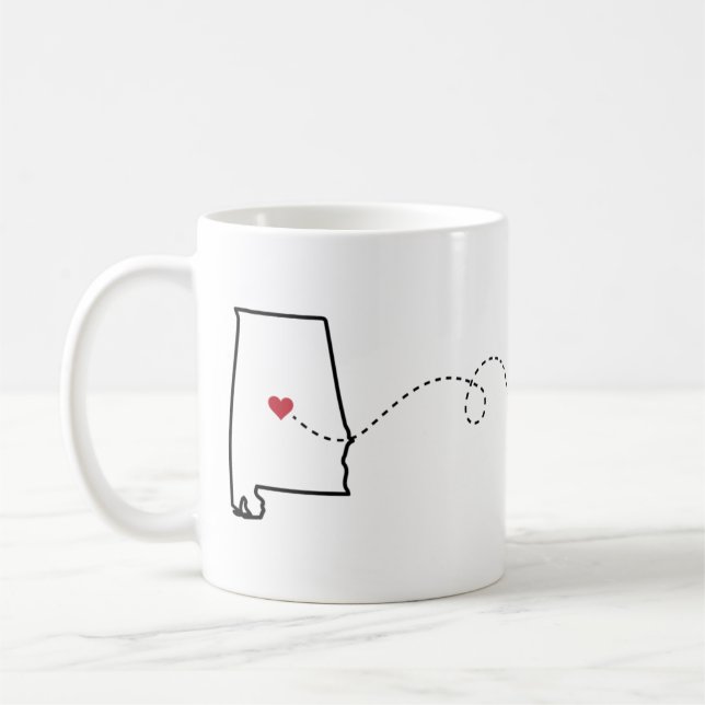 Caneca De Café Alabama até Pensilvânia - Heart2Heart Coffee Mug (Esquerda)