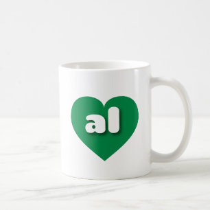 Caneca De Café Alabama Green Heart - mini amor Coffee Mug