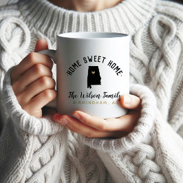 Caneca De Café Alabama Home Sweet Home Family Monograma Mug