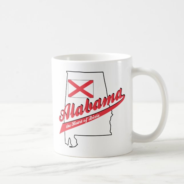 Caneca De Café Alabama - O Coração de Dixie (Direita)