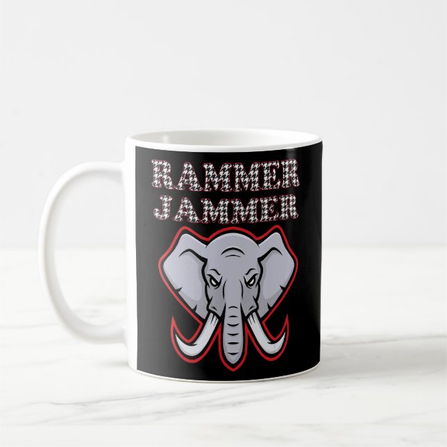 Caneca De Café Alabama Rammer Jammer Houndstooth Elephant Tide Fo (Esquerda)