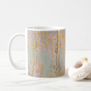 Caneca De Café Álamos, paisagem impressionista, Claude Monet
