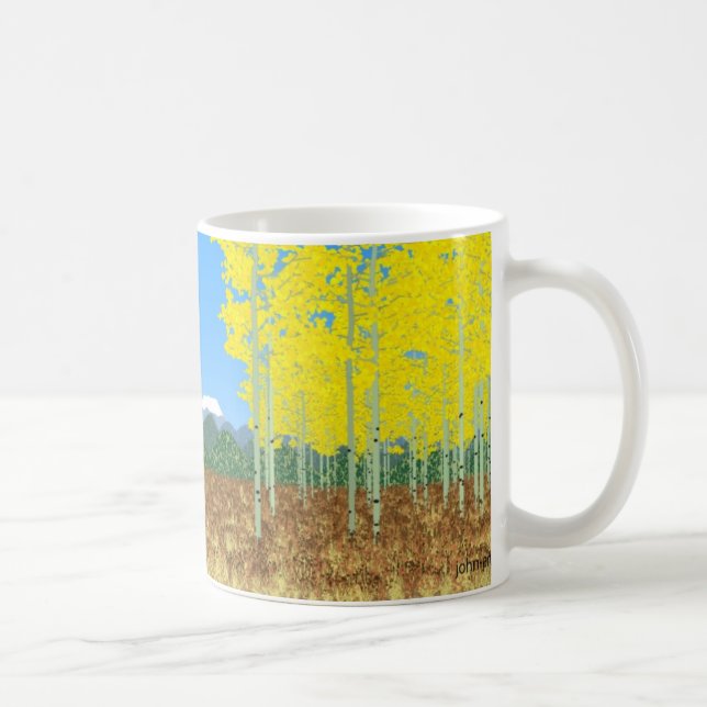 Caneca De Café álamos tremedores no outono (Direita)