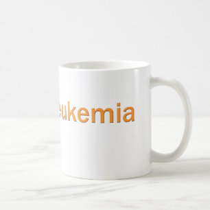 Caneca de café alaranjada da fita da leucemia da
