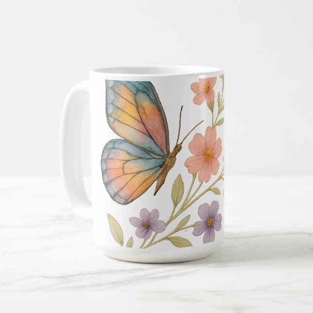 Caneca De Café Alas de Primavera (Frente Esquerda)