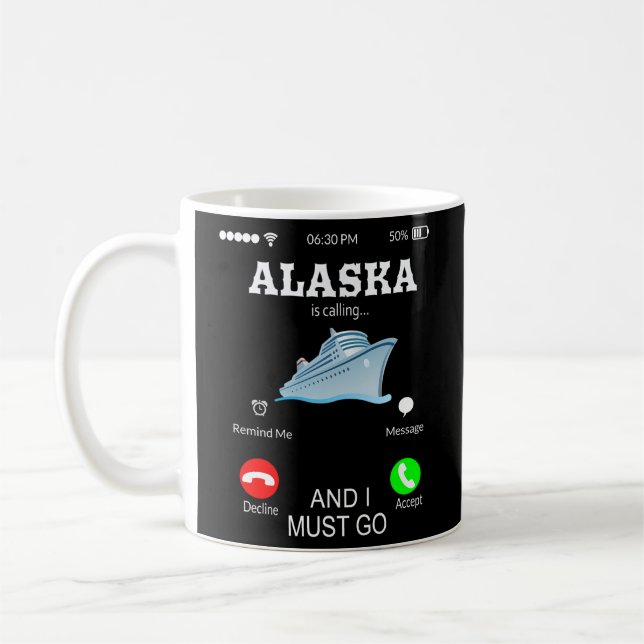 Caneca De Café Alasca Está Chamando Férias (Esquerda)