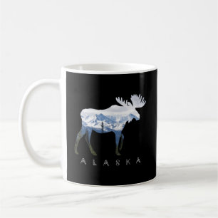 Caneca De Café Alaska Day Moose Snowy Mountain Alaskan Tourist Ou