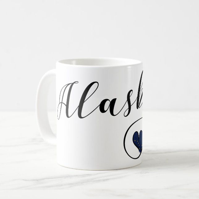 Caneca De Café Alaska Heart Mug, Alaskan Flag (Frente Esquerda)